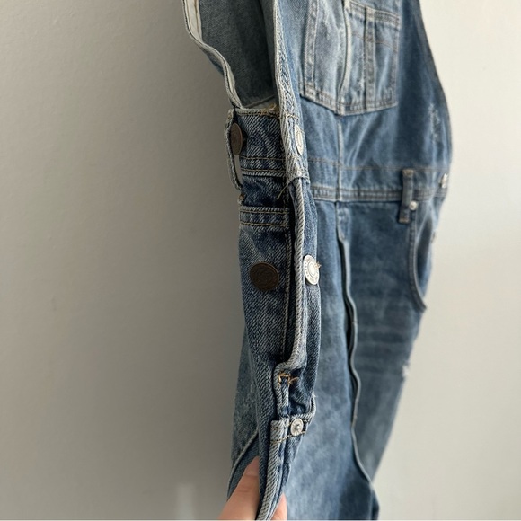 We The Free Blue Denim Shortalls - Picture 3 of 7